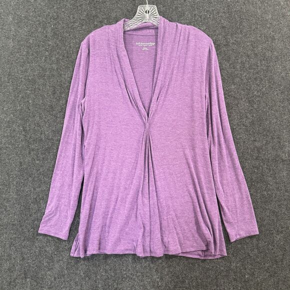 Soft Surroundings Top Women's Medium Purple Long Sleeve Tunic Lightweight - Picture 1 of 7